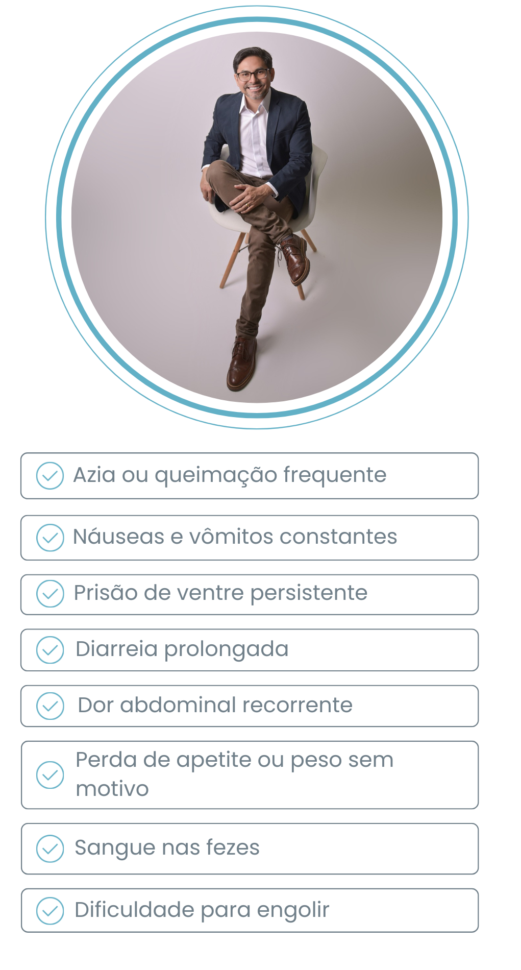 Sintomas para procurar um gastroenterologista em mobile